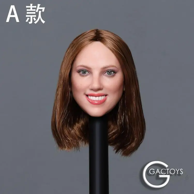 A GACTOYS GC033 1/6 Европа США Красота Девушка Шарлиз Терон голова Скарлетт Юханссон улыбка девушка голова резьба для 12 дюймов тела - Цвет: A