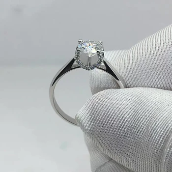 

925 Silver brilliant Round Cut Diamond Moissanite Rings for Girlfriend Anniversary Engagement Wedding Ring Elegant Style