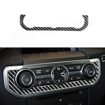 

Carbon Fiber Car Central Control Time Clock Multimedia Panel Trim Strip Cover Sticker For Land Rover Discovery 4 LR4 2010-2016