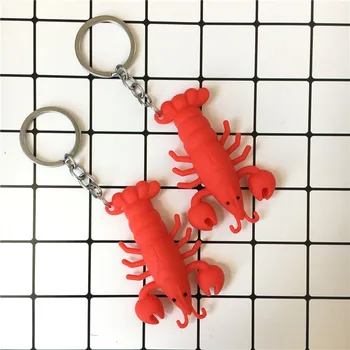 

Cartoon Cute Imitation Crayfish Pendant Food Play With Key Chain Creative Children Toy Keychain Gift Accessories keyring