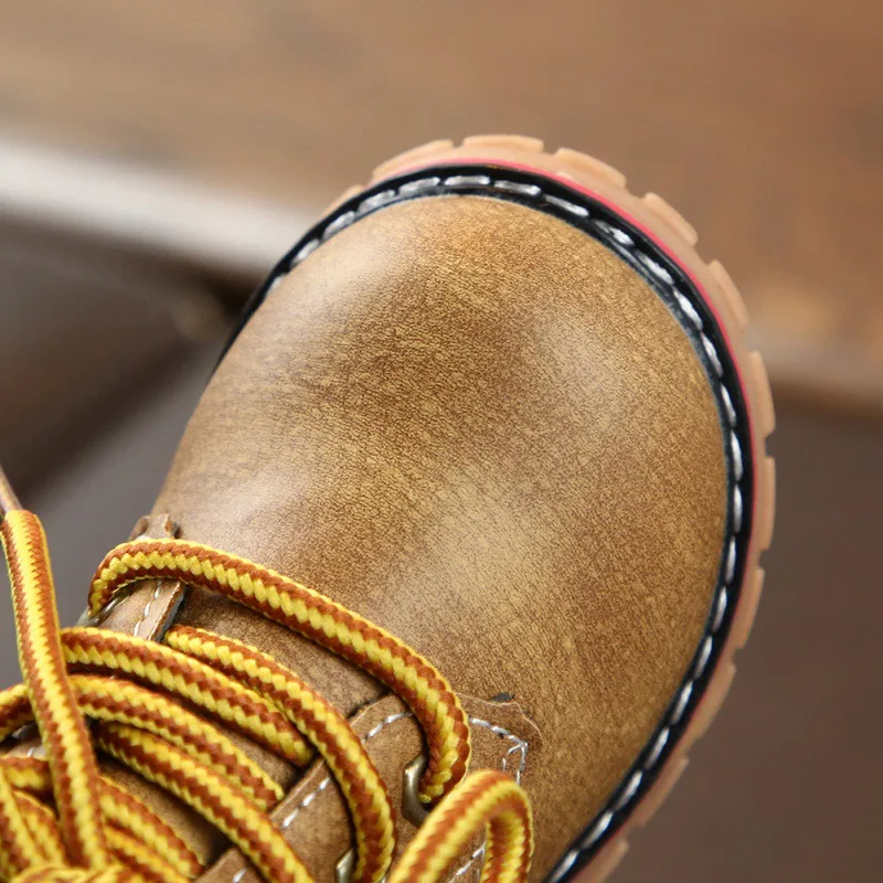 Autumn Winter Baby Boots Toddler Martin Boots Kids Shoes Boys Girls Snow Boots Girls Boys Leather Fashion Boots Shoes Size 21-25