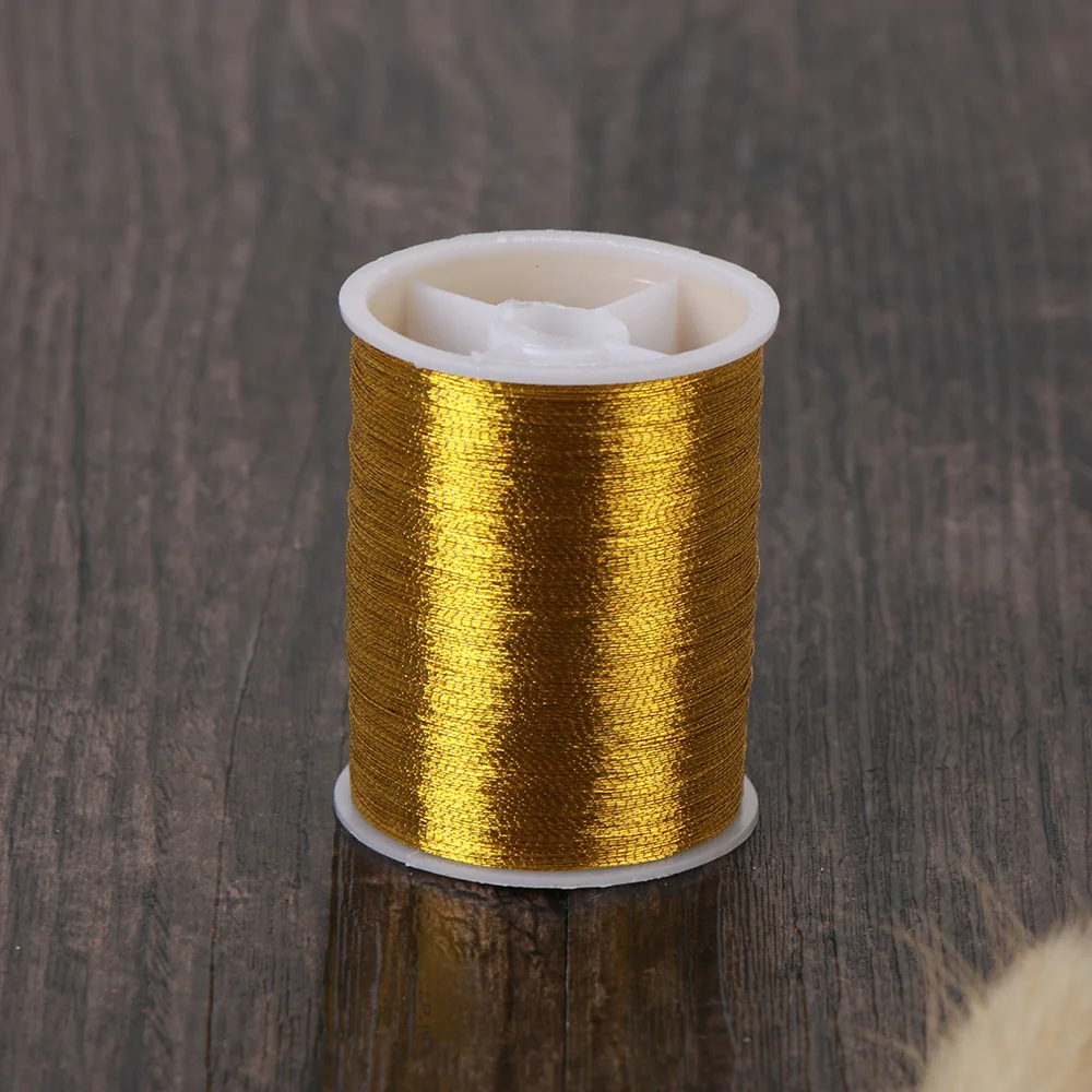 Золото/серебро 100 метров прочные оверлочные нитки для швейной машины полиэстер крестиком сильные нитки для швейных принадлежностей