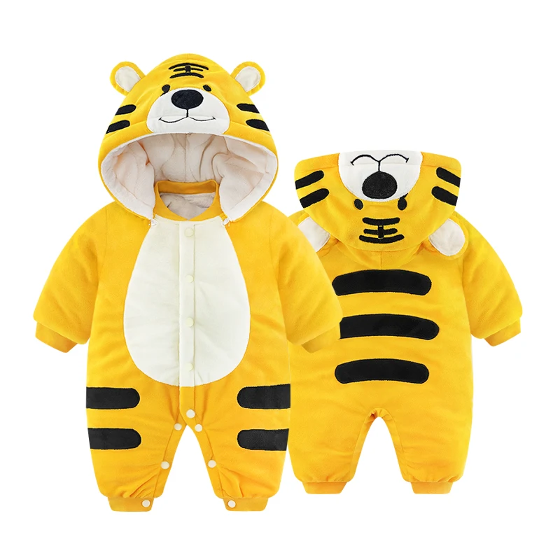 2021 Baby Clothes Newborn Romper Winter Thicken Baby Cotton Jumpsuits Cartoon Tiger Carnival Infant Soft Baby Boy Girl Costume bamboo baby bodysuits	