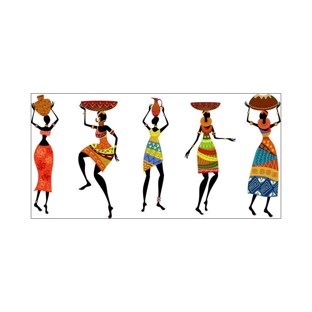thumbnail image 1 of Pintura al óleo de una pieza de mujer africana sobre lienzo, imágenes de arte de pared abstracto de gran tamaño para sala de estar, decoración del hogar vintage, sin marco, 1 of 5