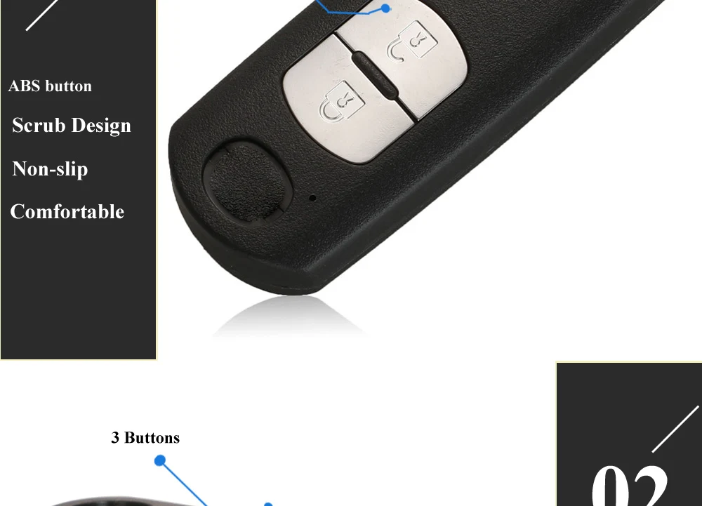 Keyforkess 5 pz SKE13D-01/02 SKE13E-01/02 originale fabbrica Smart Remote Key Fob 315/433MHz ID49 per Mazda 3 CX-5 2/3btn - Hdf9cc827403249fd815f86314db14b45M