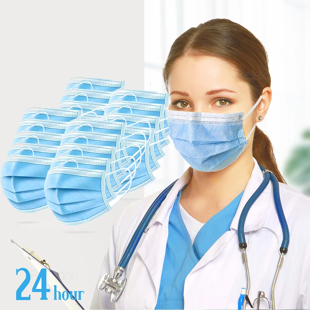 

100/50/20 pcs one-use face gas masks filtre dust safety protection maska bfe99 respirator earhook mouth mask