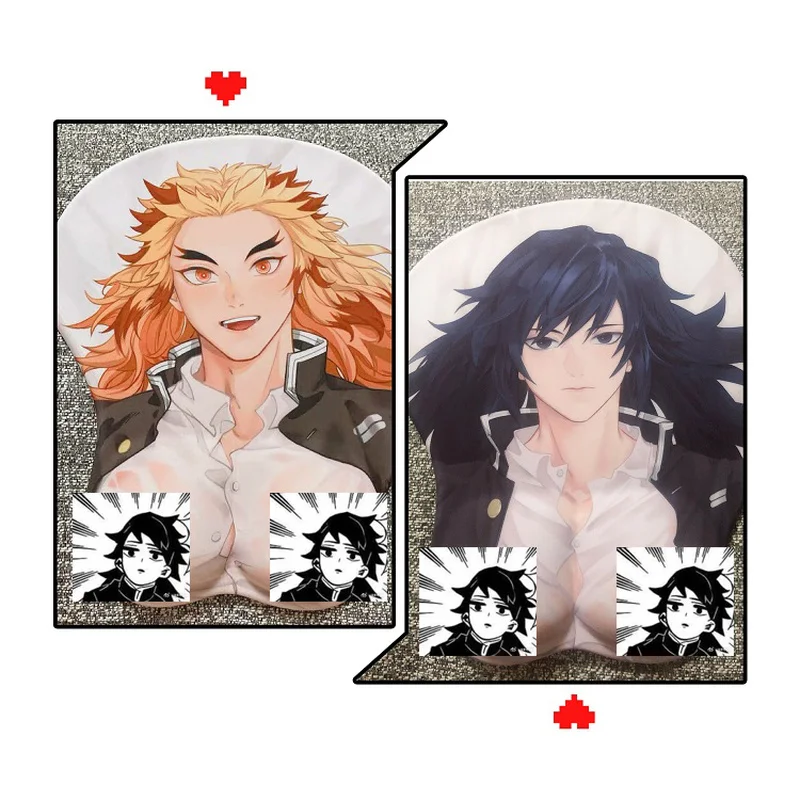 Аниме Демон Истребительница Kimetsu без Yaiba Rengoku Kyoujurou томилочка Giyuu 3D груди мягкий