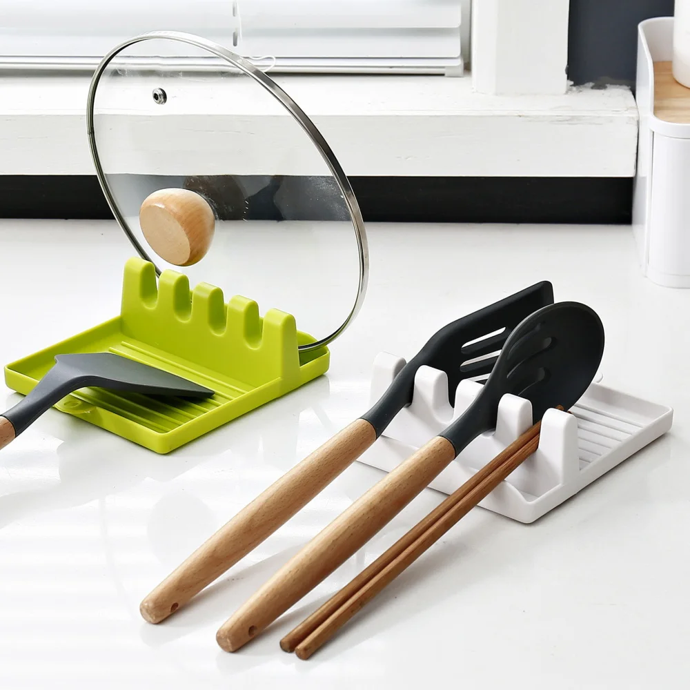 Details about   Spatula Holder Spoon Rest Silicone Rack Heat Resistant Pot Cooking Stand Shelf