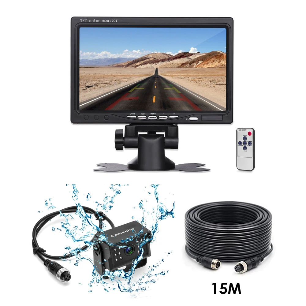 

LTBFM 7 inch LCD Car Monitor TFT Display Cameras Reverse Camera Parking System for Car Rearview Monitors NTSC PAL