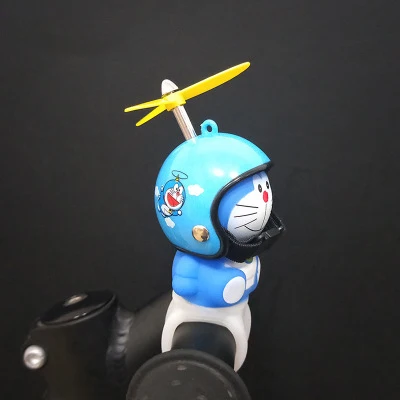 Blue Doraemon Bicycle Bell Cartoon Doraemon Silicone Bike handlebar can ring and bright 1 bike bell toy for electric bike/motorcycle/helmet - Цвет: Blue Doraemon