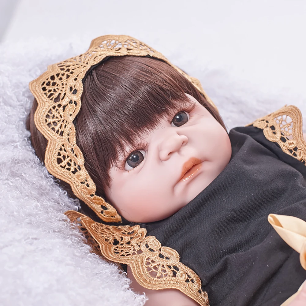 Полностью силиконовая виниловая Реалистичная кукла Reborn Девочка Младенцы Куклы 23 дюймов 58 см реалистичные принцесса детские игрушки подарок на день рождения