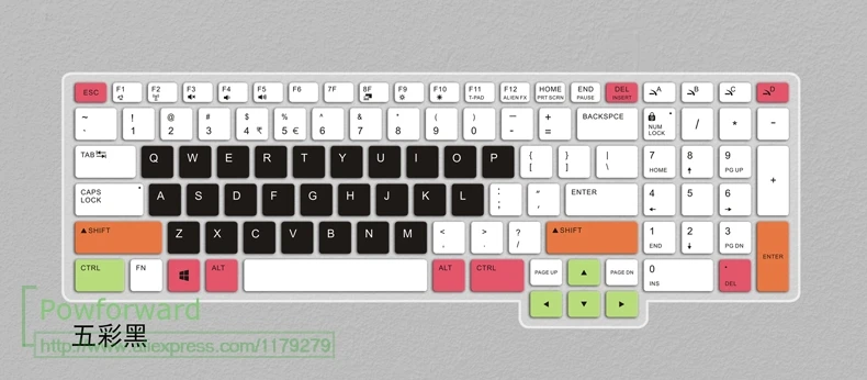 Силиконовый защитный чехол для клавиатуры Dell Alienware M15 R2 OLED 15,6 ''/Dell Alienware M17 R2 17,3''