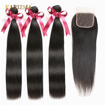 

Karizma Straight Bundles With Closure Brazilian Hair Weave Bundles With Closure Human Hair Bundles With Closure Hair Extension