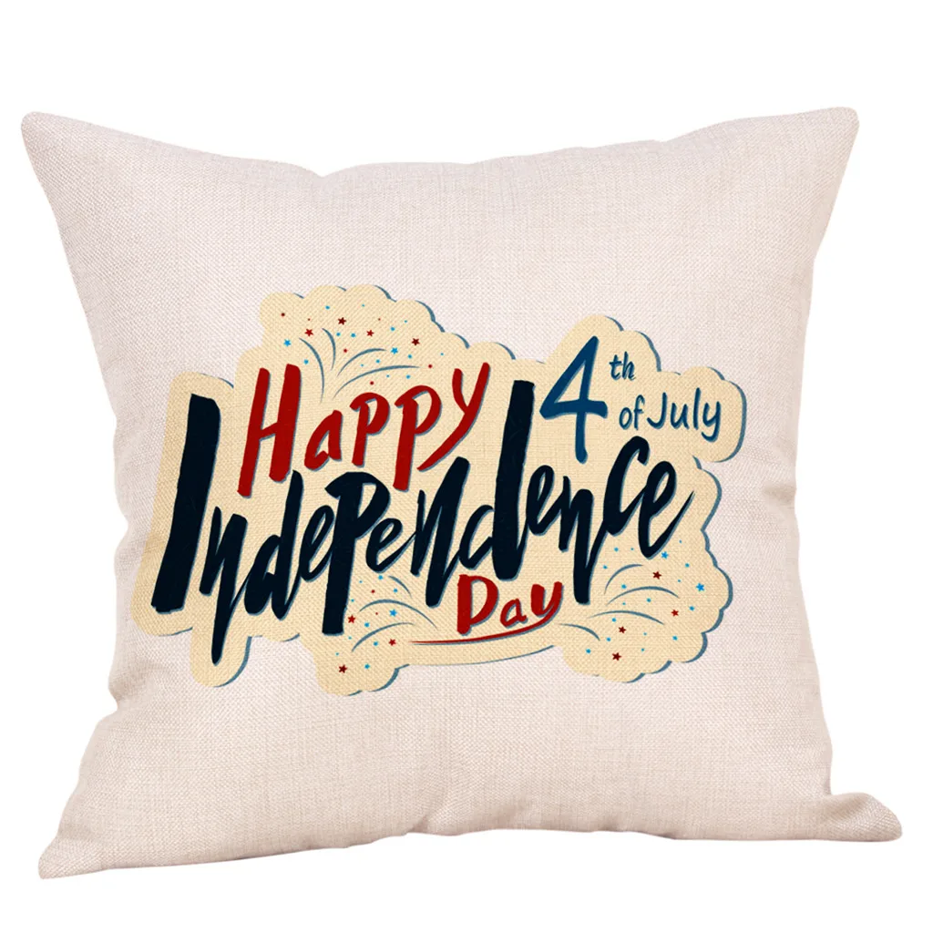 Наволочки подушки льняные наволочки Happy Independence Наволочка на подушку 8,9 - Цвет: C 1