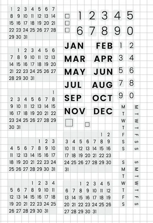 

CLEAR STAMP calendar DIY Scrapbook Card album paper craft silicon rubber roller transparent stamps 120