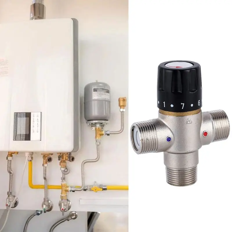 

Thermostatic Mixing Valve 3/4" DN20 Solar Heater Thermostat TMV Thermostatic Mixing Valve Pipe Valve Building Pressure
