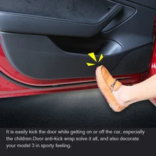 Автомобильные аксессуары дверь анти-удар покрытие из искусственной кожи стикер края двери протектор для Tesla модель 3