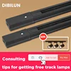 lot led track light Fitting Aluminum track Rail 0.5m 1m black white straight L cross connector jointer for 2 wire track light 1