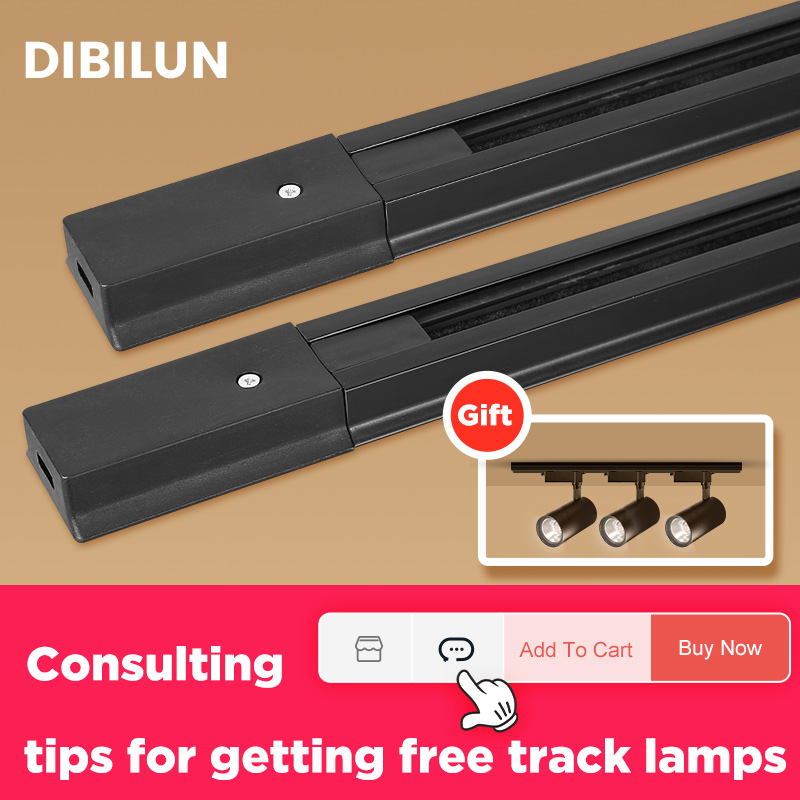 Lot Led Track Light Fitting Aluminum Track Rail 0.5m 1m Black White Straight L Cross Connector Jointer For 2 Wire Track Light - Track Lighting