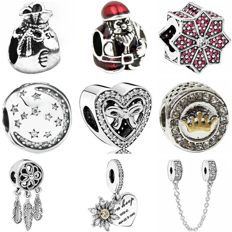 Hot Sale Luxurious Crown Robot Bow Letter Dreamcather Heart Beads Fit Pandora Charms for Women DIY Jewelry | Украшения и