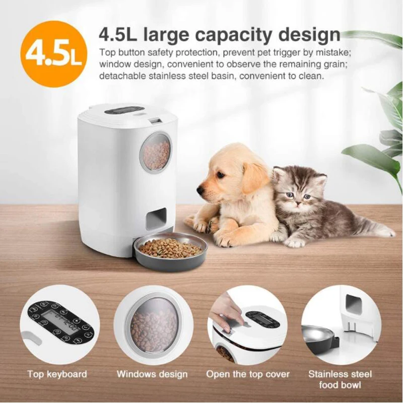 ZyKy Automatic Pet Food Feeder Dog Cat Food Container  Pet Feeder Pet Food Feeder Smart Pet Feeder Dogs Feeder Product Supplies