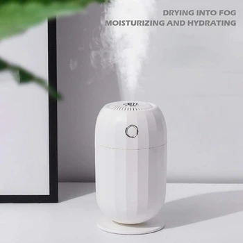 

Hot USB Humidifier Ultrasonic Cool Mist Humidifier Quiet Operation Mini Air Portable Humidifier 7 Colors Light Color White