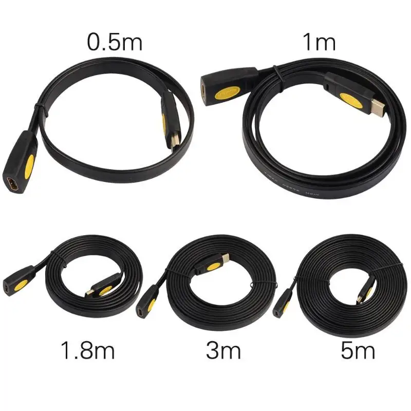 0,5/1,8/5 м HDMI2.0 удлинитель для передачи данных плоский шнур провод высокого разрешения полный цифровой линии для СВЕТОДИОДНЫЙ 3D HDTV