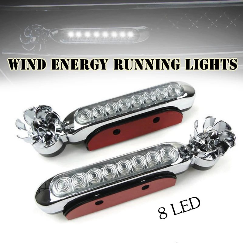 

1Pc Wind Energy Running Lights 8 LED Daylight Headlight Lamp Car styling No Need External Power Supply Car Daytime