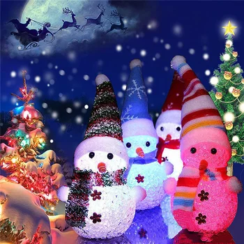 

LED Snowman Christmas Decorate Mood Lamp Night Light Xmas Tree Hanging Ornament Radom Color
