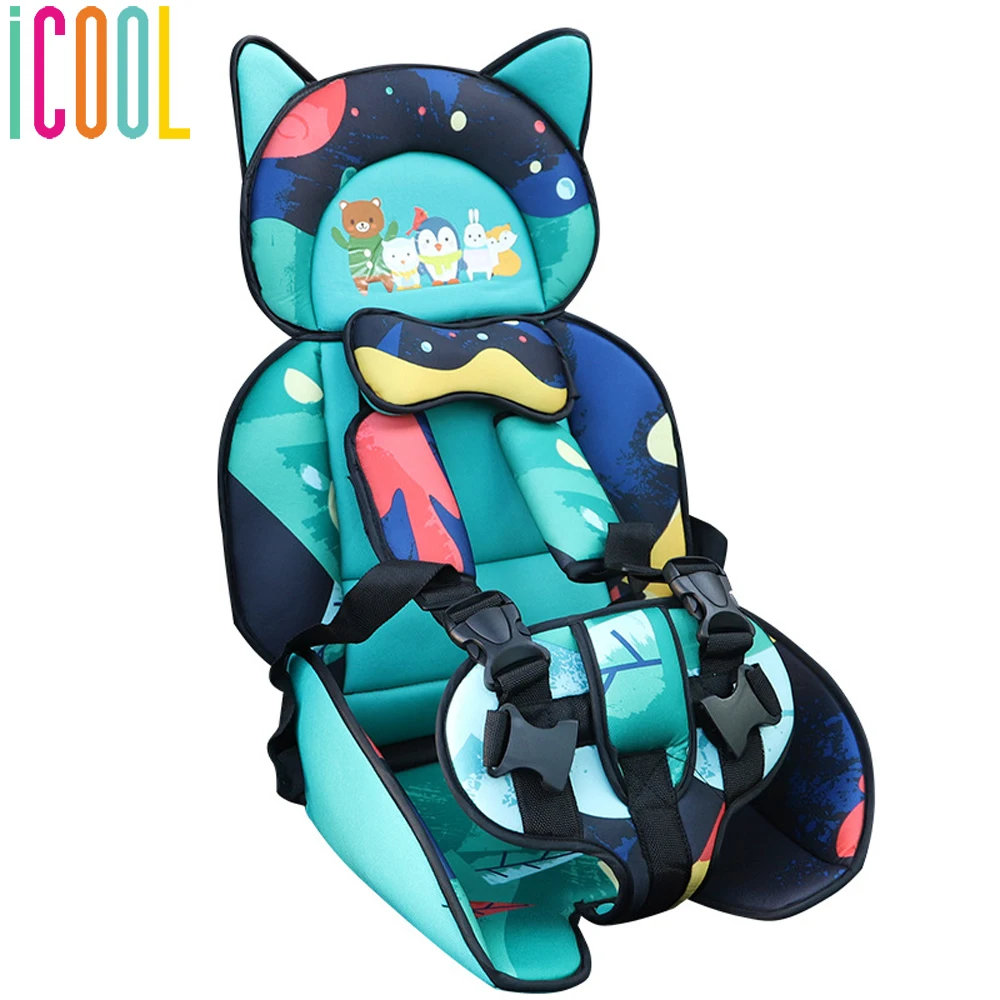 

Lovely Bear Rabbit Car Safety Seat for 6 Months to 12 Years Old Baby Child Foldable Five-Point Harness Chair Portable Seat Mat