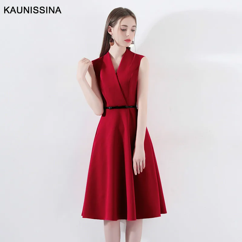 Red Knee Length Cocktail Dress Elegant Red Cocktail Dresses Elegant Cocktail Aliexpress