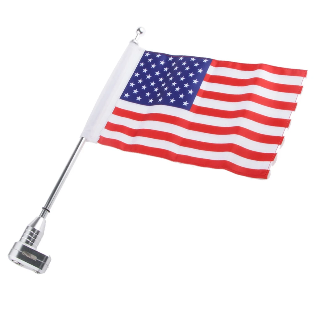 Motorcycle 10x6 inch American Flag with Luggage Rack Flag Pole Mount Sissy Bar for Honda Golden Wing GL1800