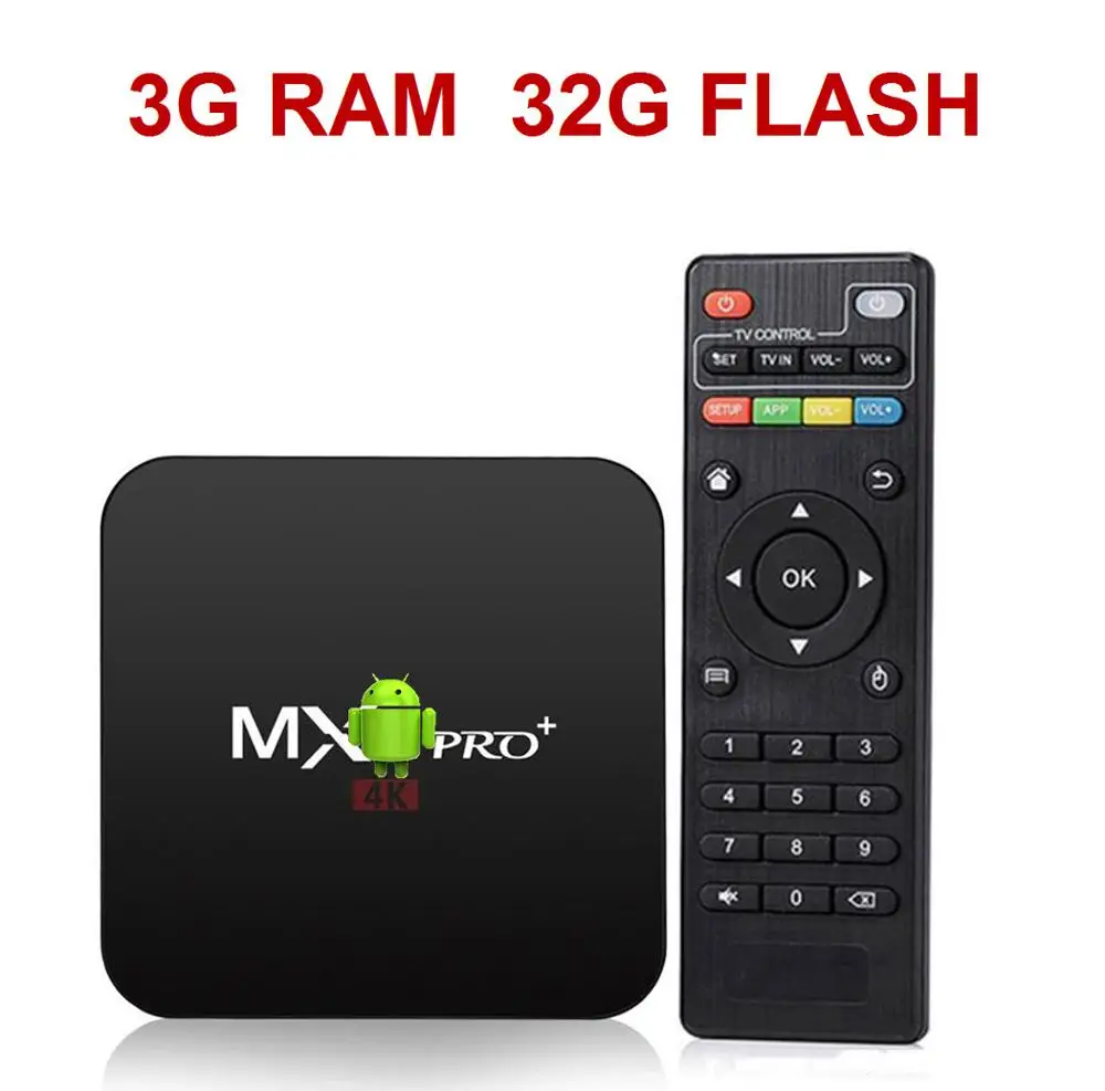 ТВ приставка MX Pro+ Android S905X четырехъядерный 2G 16G или 3G 32G Bluetooth 4,0 Android 6,0 ТВ приставка 2,4G Wifi приставка - Цвет: 3G RAM  32G FLASH