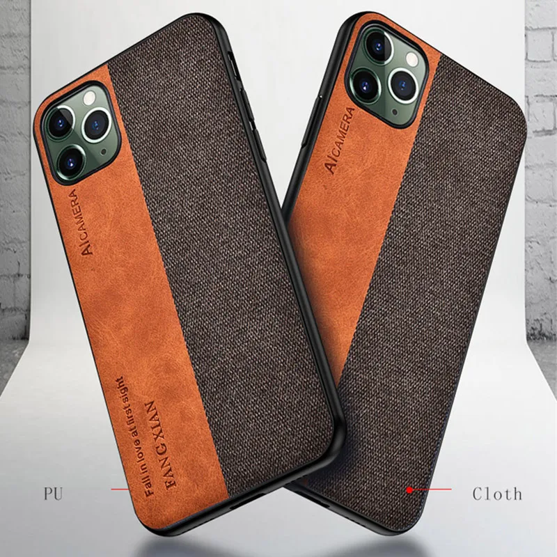 

For iPhone 11 Pro Case For iPhone 11 Pro Max Cover iPhone11 Luxury Skinned Splice PU Leather Cloth Hardd Back Cover Shell
