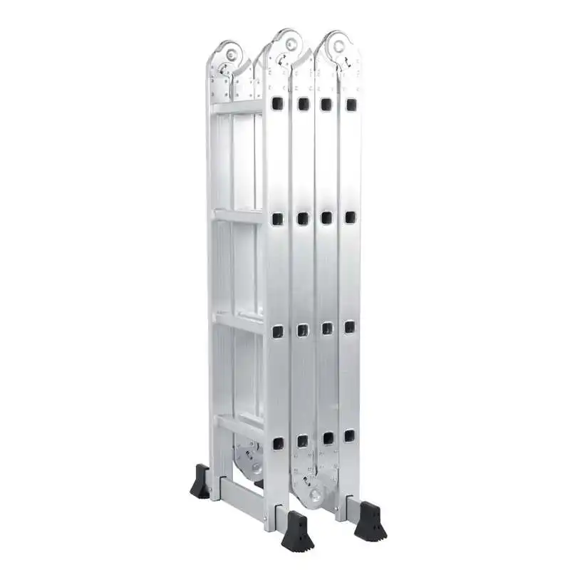Multifunction Aluminum Alloy Adjustable Folding Ladder Warehouse Supermarket Anti-Slip Step Scaffold With 2 Iron Panels | Инструменты
