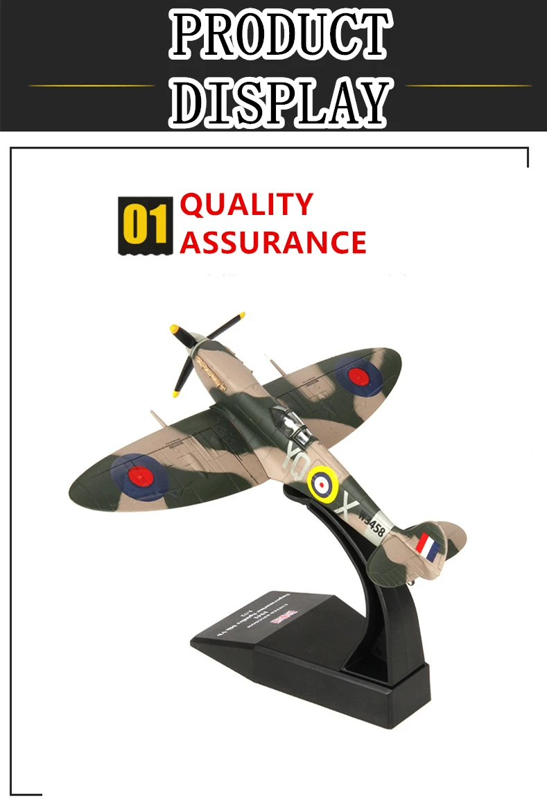 Terebo 1: 72 Spitfire Fighter модель Второй мировой войны модель самолета из сплава моделирование военные украшения коллекция подарок