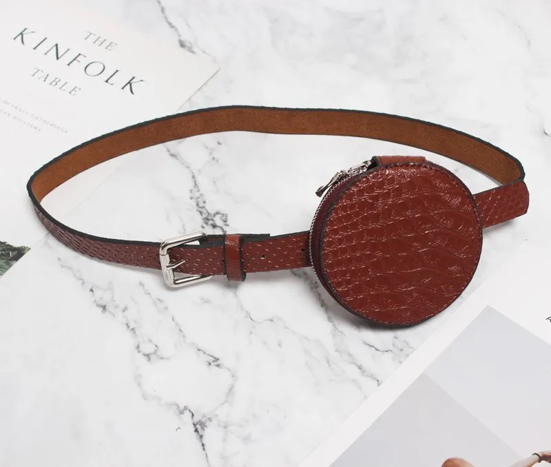 camel SeeBeautiful Новая мода осень зима металлическая пряжка Съемная искусственная кожа мини круглая сумка Пояс ремни для женщин N979 - Цвет: camel