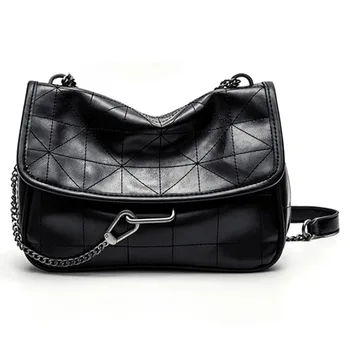 

2020 New Fashion Women's Bag High Quality Black Retro Shoulder Bag Crossbody Chain Women Handbag Travelling Bag