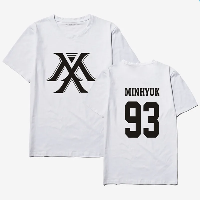 Футболка Kpop MONSTA X для женщин и мужчин Модная хлопковая футболка женские корейские