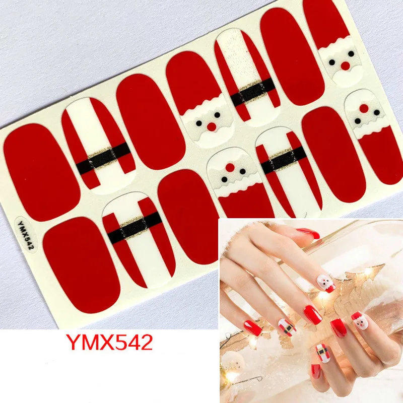 Lamemoria14tips/Christmas Nail Sticker Autumn and Winter Classic Nail Snowflake Self-adhesive 3D Hot Press Nail Sticker