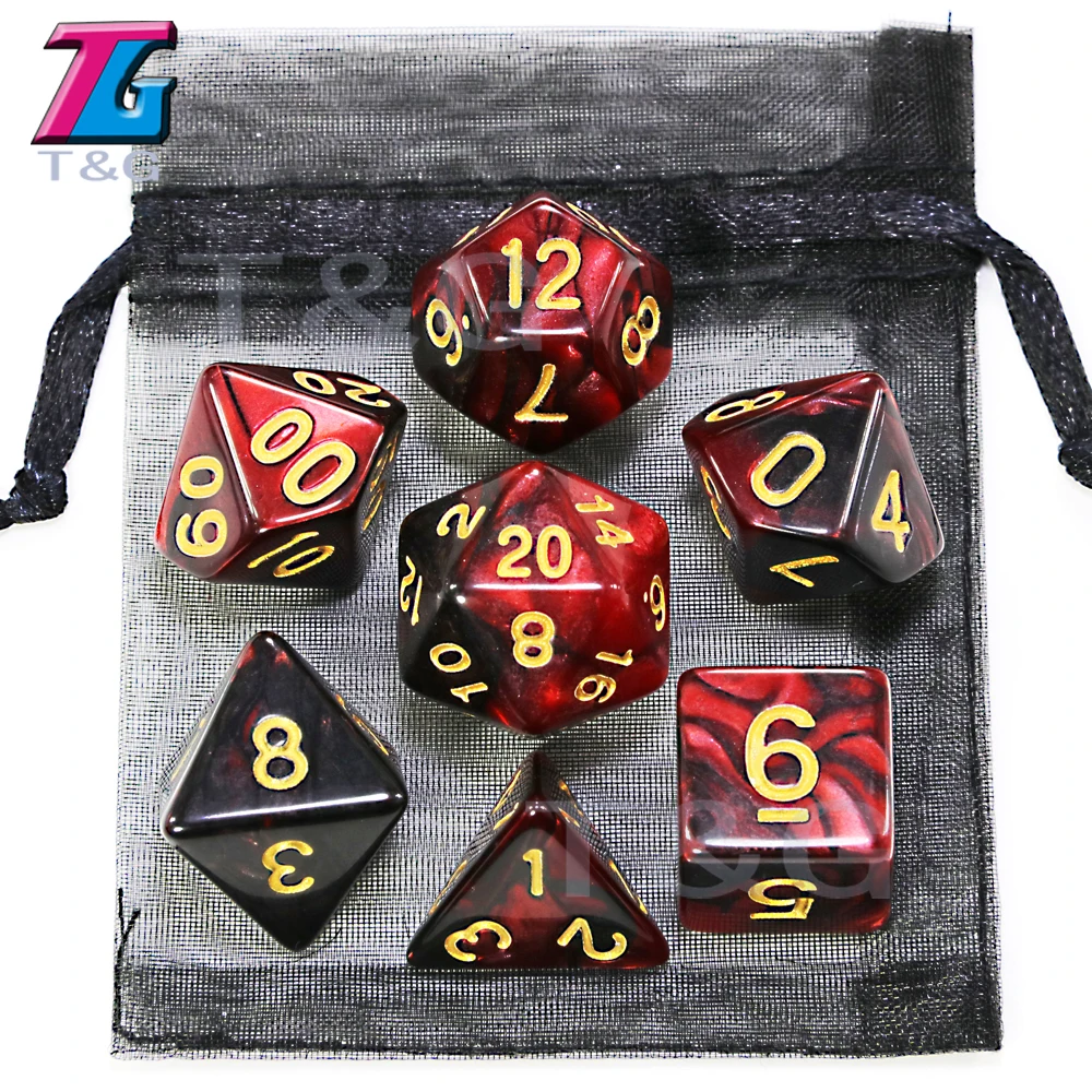 High Quality Mix Colors Gold Ink Dice with Bag Kids Plastic Cubes Special Birthday Gift DnD Boardgame|Настольные игры| |