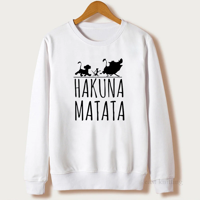 Король Лев Акуна Матата пуловер уличная Толстовка Ulzzang Kawaii Модные женские толстовки с капюшоном