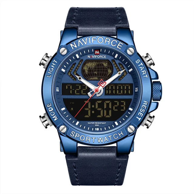 blue Relogio Masculino Топ бренд NAVIFORCE для мужчин s часы Роскошные Кварцевые часы для мужчин Военная мода Хронограф Спортивные Наручные Часы - Цвет: blue