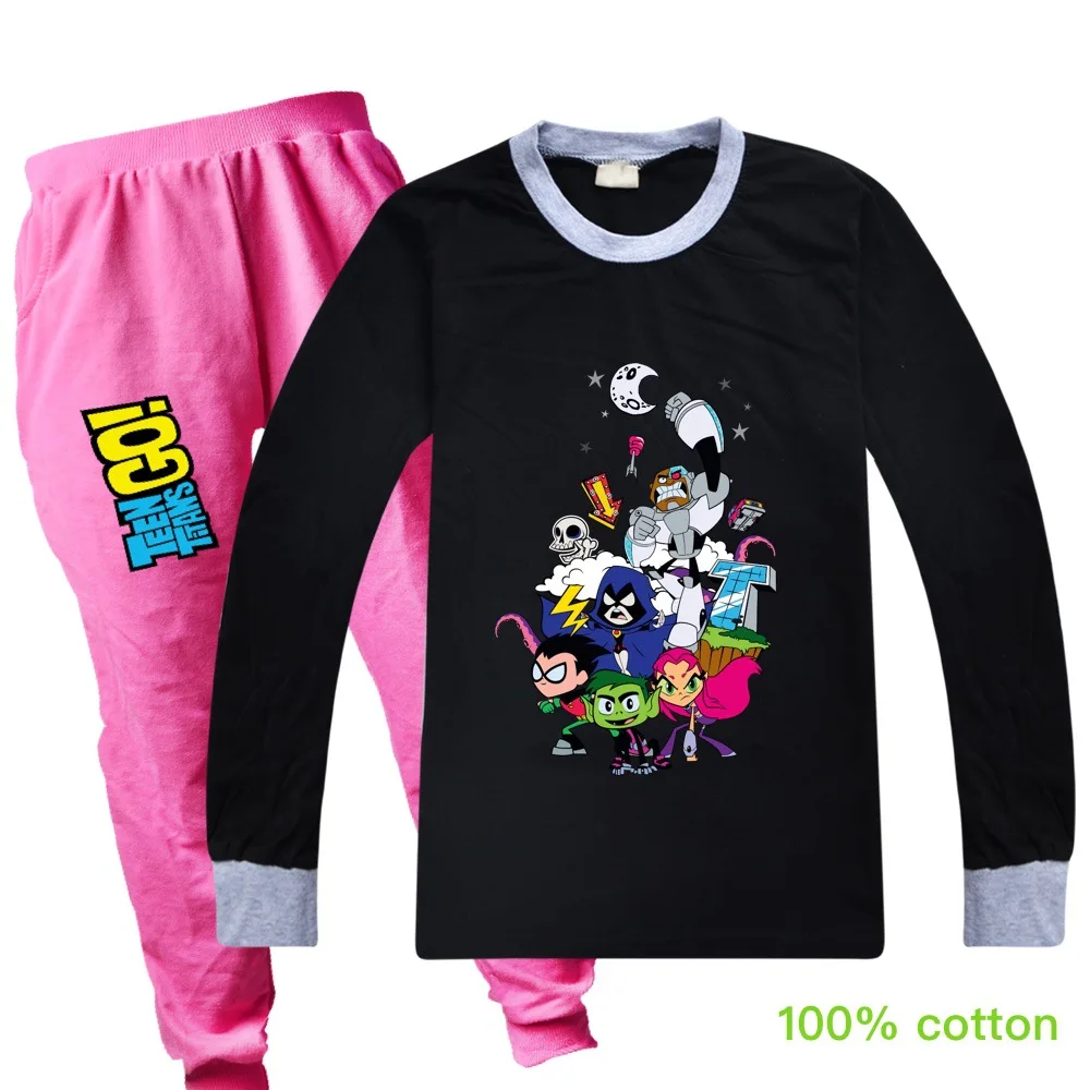 Teen Titans Go Teen Kids Clothes Baby Boys Costume Letter Tracksuit Camouflage Tops Pants 2PCS Children Boy Outfits Set TF085