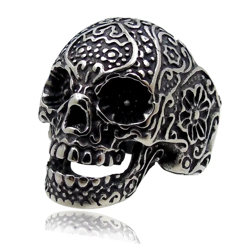 

2019 Men Boys Personality Punk Skull Domineering Vintage Rings Men Party Club Fashion Alternative Biker Jewelry Gifts For Boys
