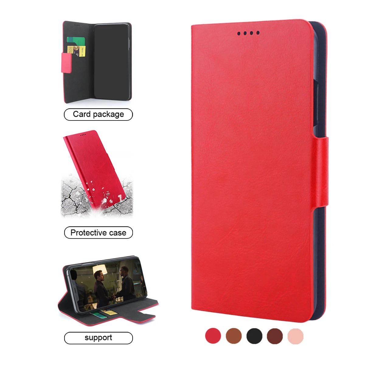 Кожаный мягкий чехол-книжка для Xiaomi mi A1 красный mi 7A 6A 5A 8A чехол с карманом для карт для Xiao mi Red mi 6 8 Pro Xiao mi Note7 чехол