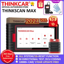 Thinkcar Thinkscan Max Auto OBD2 narzędzia diagnostyczne pełny układ kodowanie ECU sterowanie dwukierunkowe 28 resetuj uruchomienie skanery X431