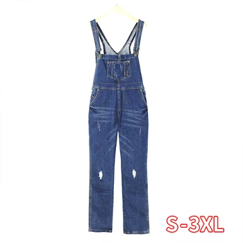 

Fashion Loose Jeans Rompers Female Fashion Women Denim Jumpsuit Ladies Spring Casual Plus Size Overall Playsuit With Pocket