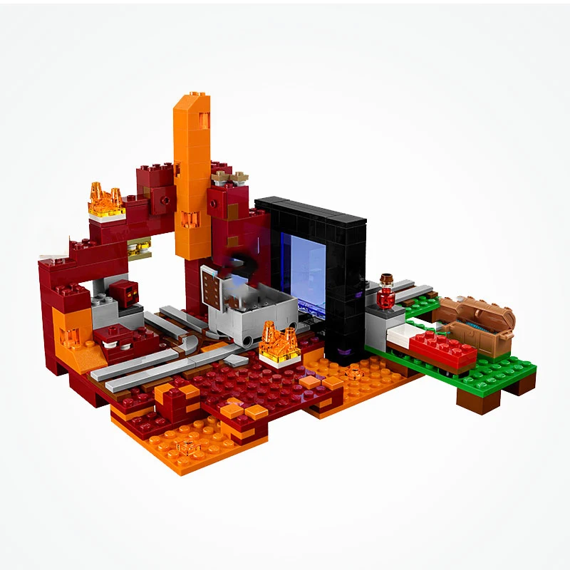 Продажа Legoing my world The Nether Portal модель Diy Дом Steve Ghast фигурки блоки рождественские игрушки для детей Подарки Legoing my world