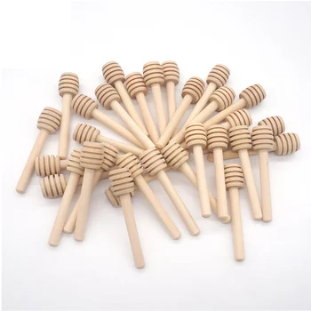 

48PCS Mini Wood Honey Dippers Dinnerware Coffee Milk Tea Stirring Sticks Spoon